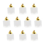 Glass Bubble Cube Bottle Set with Cap Jewelry Findings