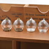 5 Sets 30*20mm Hollow Glass Globe with Setting Base Beads Cap Set