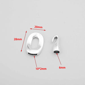 5 Sets Gold/Silver Half Cuff Clasp Hooks for 10mm Flat Leather Cords