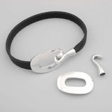 5 Sets Gold/Silver Half Cuff Clasp Hooks for 10mm Flat Leather Cords