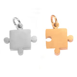5 Puzzle Piece Stainless Steel Charms for DIY Keychain Bracelet Earring Making