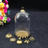 5 Sets Glass Globe Crown Beads Cap Set Glass Bottle Necklace Pendant