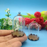 5 Sets Glass Globe Crown Beads Cap Set Glass Bottle Necklace Pendant