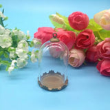 5 Sets Glass Globe Crown Beads Cap Set Glass Bottle Necklace Pendant