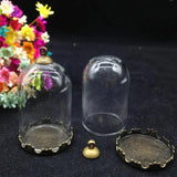 5 Sets Glass Globe Crown Beads Cap Set Glass Bottle Necklace Pendant