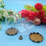 5 Sets Glass Globe Crown Beads Cap Set Glass Bottle Necklace Pendant