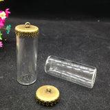 5Sets/Lot 40*15mm Globe Findings Glass Bottle Jewelry DIY Pendant