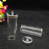 5Sets/Lot 40*15mm Globe Findings Glass Bottle Jewelry DIY Pendant