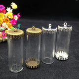 5Sets/Lot 40*15mm Globe Findings Glass Bottle Jewelry DIY Pendant