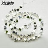 5str/lot Silver Rose Plating 4mm Cubic Hematite Loose Beads