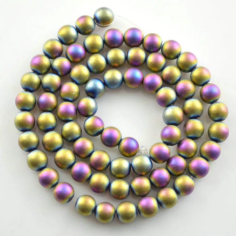 Rainbow Hematite Round Beads 6mm Dull Polish Surface for Jewelry Making
