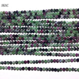 Natural Ruby Zoisite Faceted Beads 2mm for DIY Bracelet Necklace