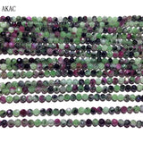 Natural Ruby Zoisite Faceted Beads 2mm for DIY Bracelet Necklace