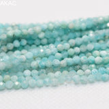 Natural Amazonite Faceted Loose Seed Beads 5strands 3mm