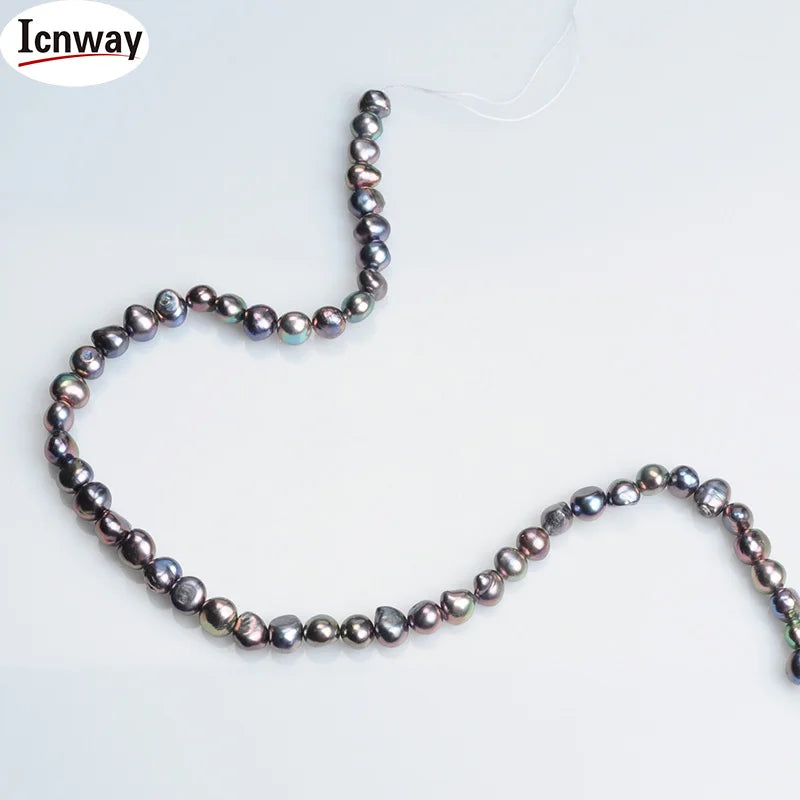 AA Baroque Freshwater Pearl 8-9mm DIY Necklace 15in Free Shipping