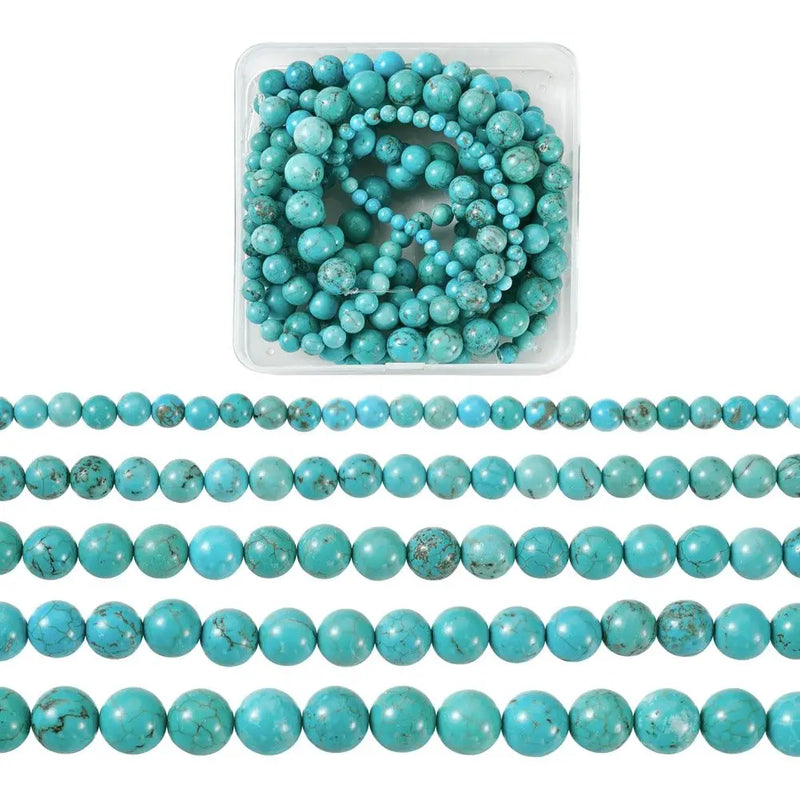 Turquoise Stone Round Beads Strands 4mm-10mm for Jewelry Making DIY Bracelet