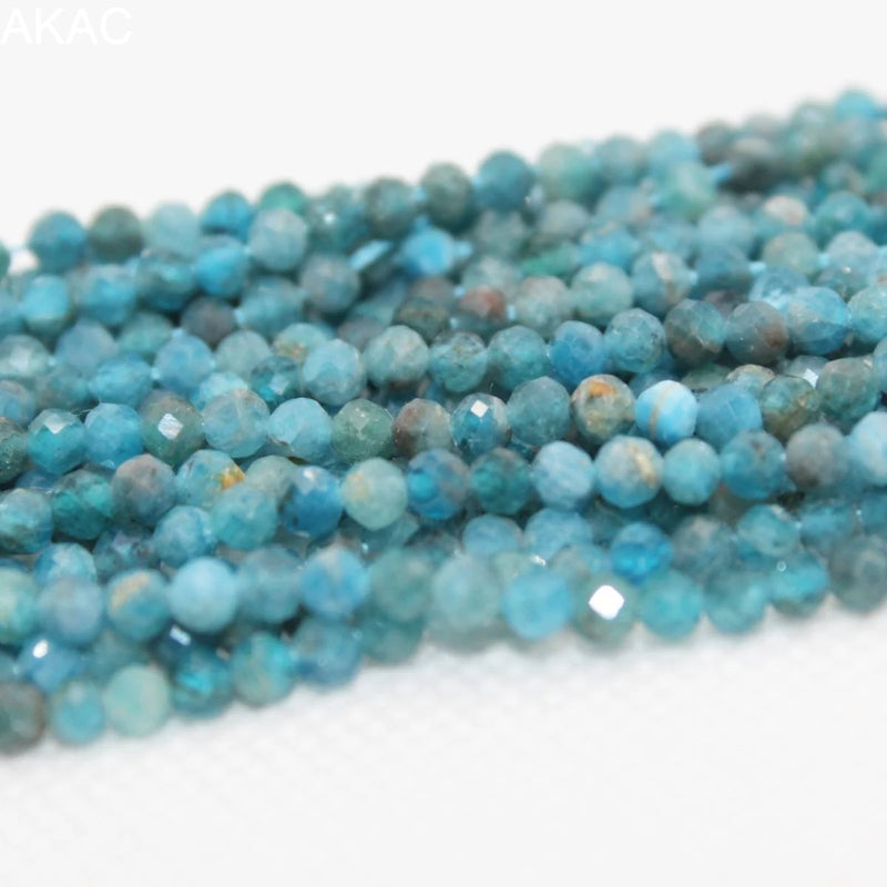 Natural Apatite Faceted Loose Beads 15.5in DIY Bracelet Necklace