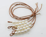 Freshwater Pearl Rice & Line Beads 17in Gray/Black/White Zircon Hook