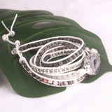 5x Leather Wrap Bracelet Natural Stone Crystal Mix for Women