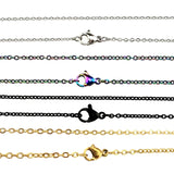 5x 2mm Stainless Steel Chains Necklace Rainbow/Silver Link Chain