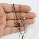 5x 2mm Stainless Steel Chains Necklace Rainbow/Silver Link Chain