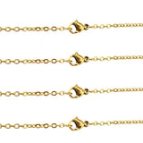 5x 2mm Stainless Steel Chains Necklace Rainbow/Silver Link Chain