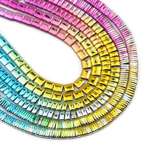 Rainbow Gradient Hematite Spacer Beads for Jewelry Making DIY
