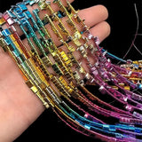 Rainbow Gradient Hematite Spacer Beads for Jewelry Making DIY