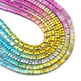 Rainbow Gradient Hematite Spacer Beads for Jewelry Making DIY