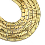 Real Plated Two Hole Rectangle Hematite Natural Stone Spacer Beads