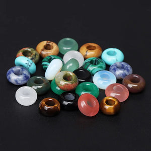 5x10mm Big Hole Natural Stone Beads Crystal Agates Jaspe Rondelle
