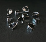 5x10mm Crisscross Teeth Stainless Steel Pendant Necklace Pinch Bail Clasps Hooks