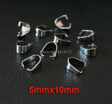 5x10mm Crisscross Teeth Stainless Steel Pendant Necklace Pinch Bail Clasps Hooks