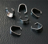 5x10mm Crisscross Teeth Stainless Steel Pendant Necklace Pinch Bail Clasps Hooks