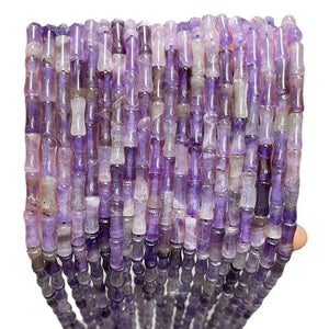 5x12mm Natural Amethysts Crystal Stone Smooth Bamboo Shape Loose Beads