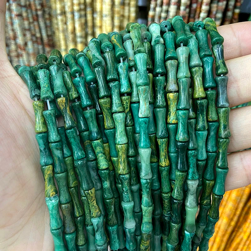 5x12mm Ruby Head Green Pink Opal Beads Strand
