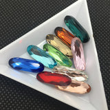 Classical Long Oval Glass Stone Crystal Pointback 5x15mm 7x21mm