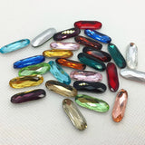 Classical Long Oval Glass Stone Crystal Pointback 5x15mm 7x21mm