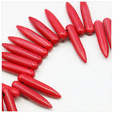 5x25mm Red Steel Needle Turkey Turquoises Loose Beads for DIY Pendant Necklace
