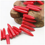 5x25mm Red Steel Needle Turkey Turquoises Loose Beads for DIY Pendant Necklace