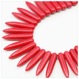 5x25mm Red Steel Needle Turkey Turquoises Loose Beads for DIY Pendant Necklace