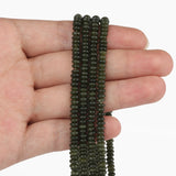 Dark Green Peridot Stone Beads 15" Strand