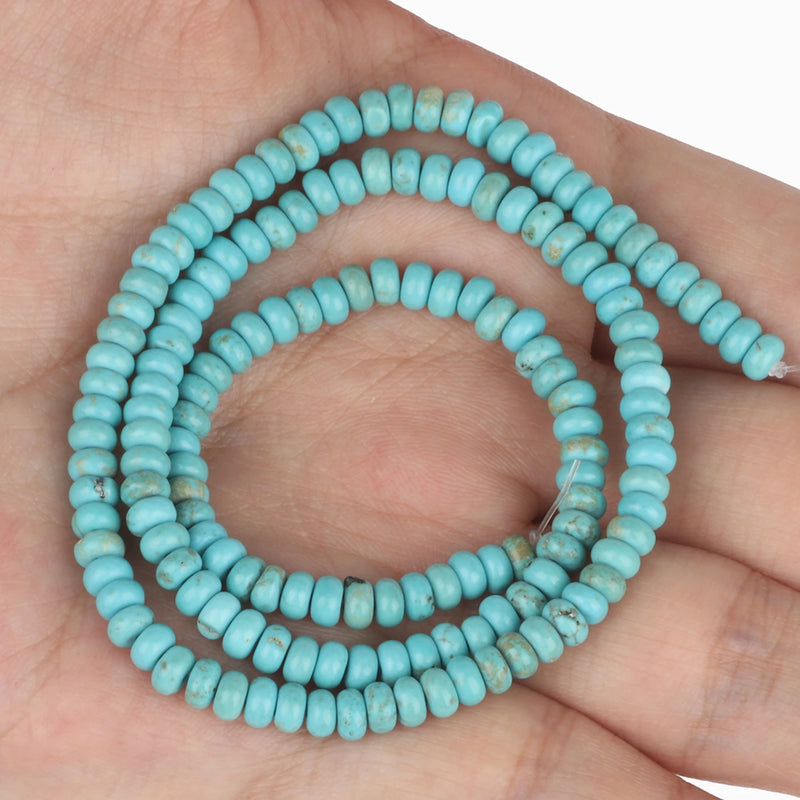 5x2mm Natural Howlite Turquoises Abacus Beads Loose Flat Coin Spacer Beads