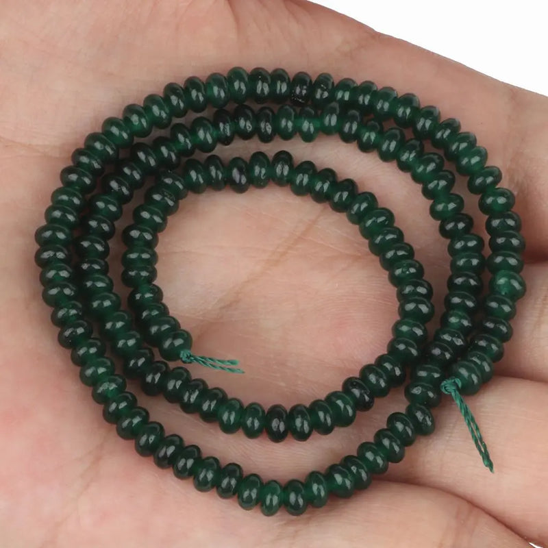 5x2mm Green Emeralds Jades Stone Spacer Beads for Jewelry Making