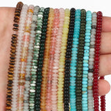 5x2mm Natural Stone Rondelle Bead Quartz Turquoise Agate Flat Disc Abacus