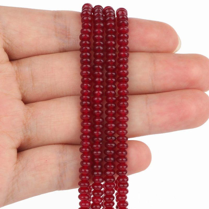 5x2mm Red Garnet Abacus Beads 15''