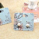 100pcs Colorful Flower & Green Branches Earrings Display Cards 5x4.5cm