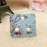 100pcs Colorful Flower & Green Branches Earrings Display Cards 5x4.5cm