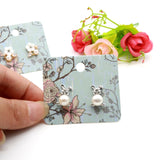 100pcs Colorful Flower & Green Branches Earrings Display Cards 5x4.5cm