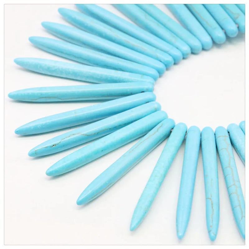 5x49mm Steel Needle Turkey Turquoises Loose Beads for DIY Pendant Necklace